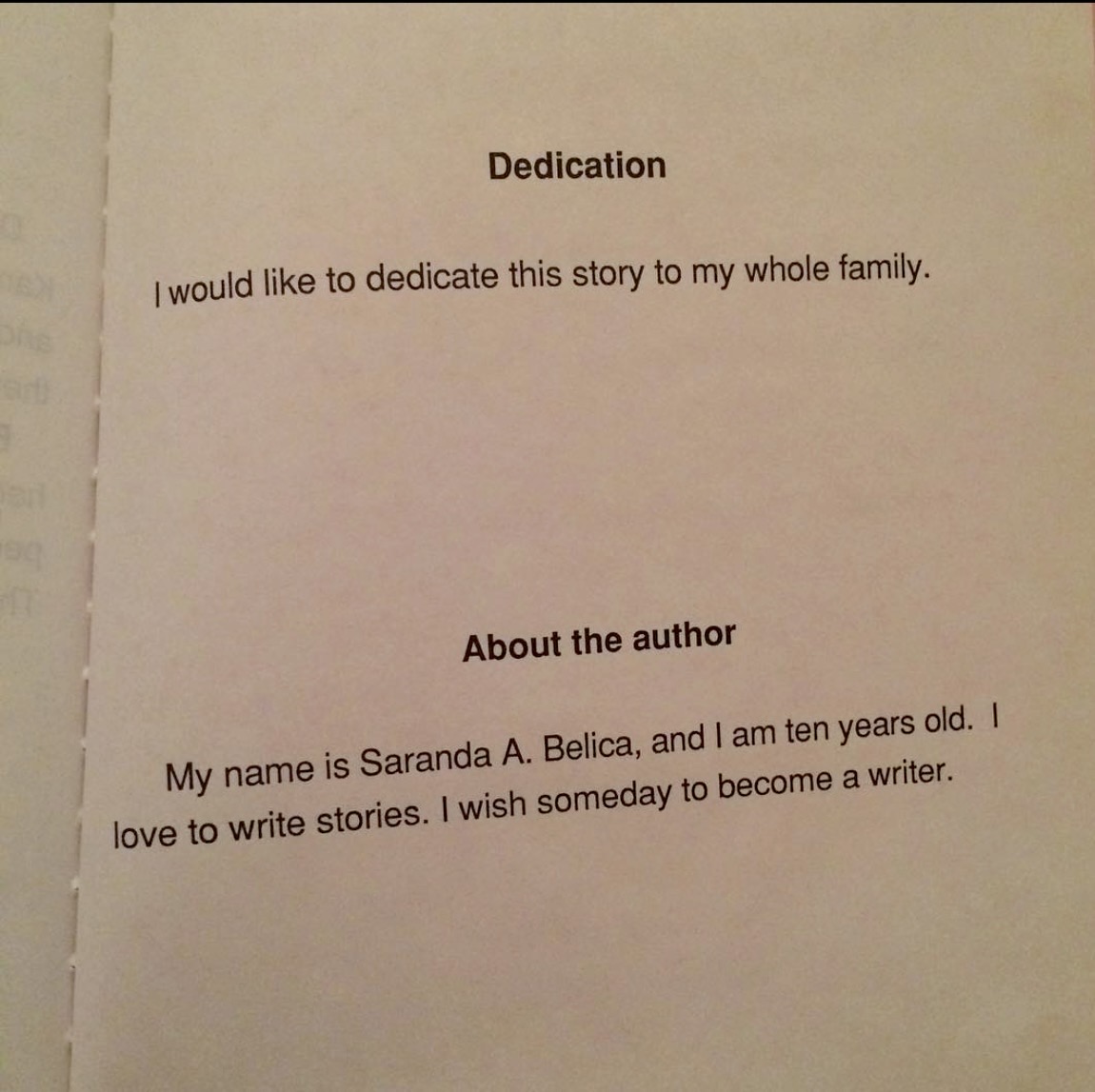 About the author, age 10